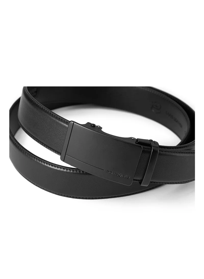 Samsonite Aamir II BIZ AUTO Plate 04 Leather Belt, Black|Stylish|Premium Quality|Hole Free Belt