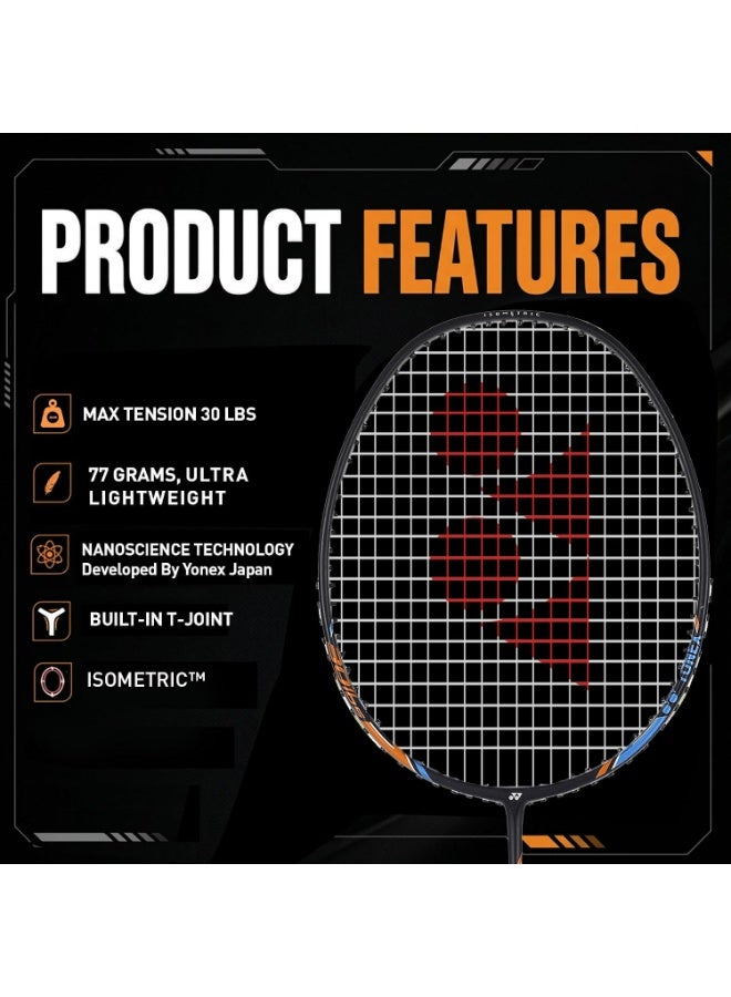 Yonex Nanoray Light 18i Graphite Badminton Racquet with Free Full Cover (77 Grams, 30 Lbs Tension, Black) - Image 2