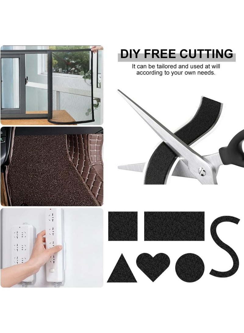 2 Pack Hook and Loop Tape 2m x 2.5cm Black, Strong Self-Adhesive Mounting Strips, Heavy Duty Sticky Back Tape for Home, Office, Crafts, Organization, Indoor & Outdoor Use - Image 2