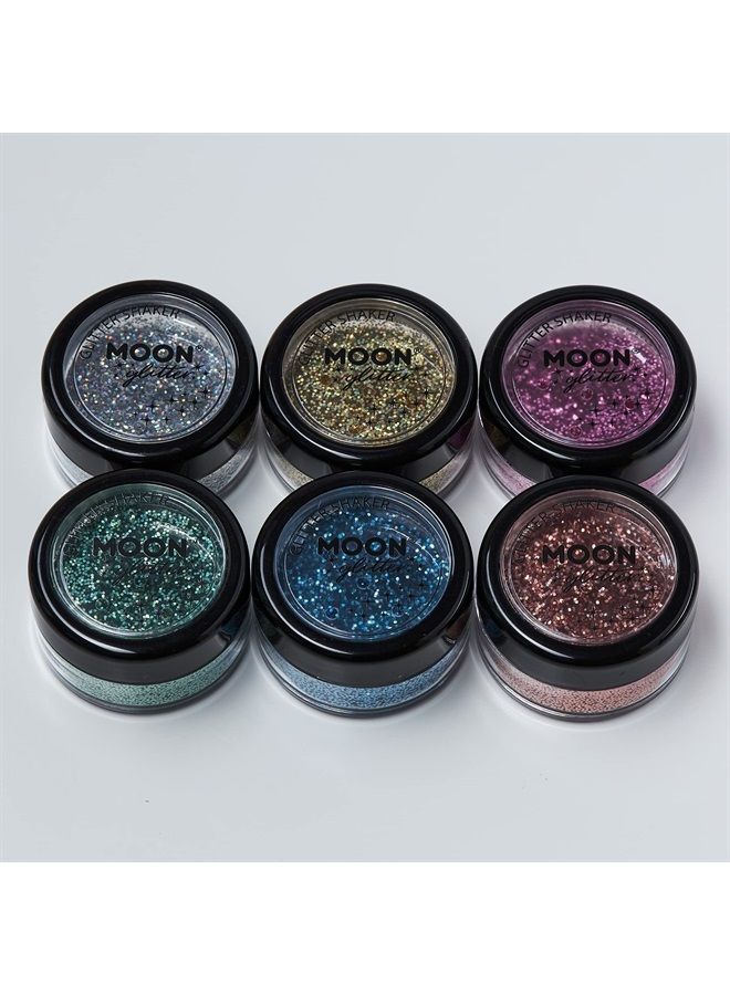 Moon Glitter هولوجرافيك جليتر شيكرز 100% جليتر تجميلي للوجه والجسم والأظافر والشعر والشفتين - 0.17 أونصة - أخضر - Image 2