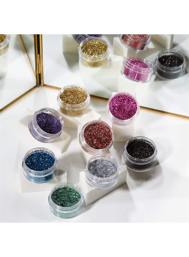 Moon Glitter هولوجرافيك جليتر شيكرز 100% جليتر تجميلي للوجه والجسم والأظافر والشعر والشفتين - 0.17 أونصة - أخضر - Image 3