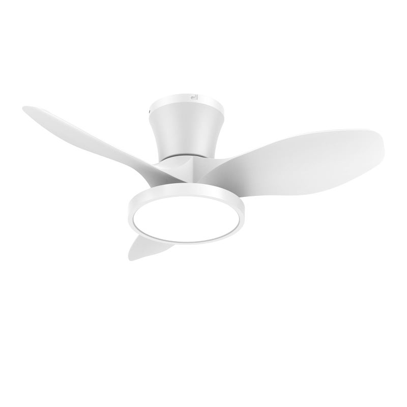 مروحة سقف هادئة ocioc مع ضوء LED موتور DC 32 بوصة حجم هواء كبير تحكم عن بعد أبيض للمطبخ وغرفة النوم وغرفة الطعام والفناء
