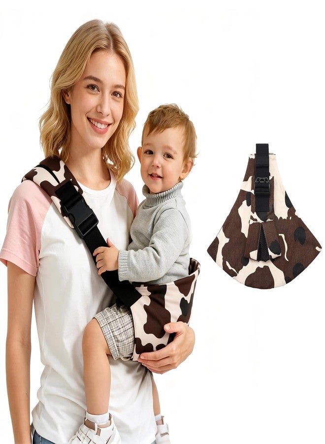 AXEARTE Baby Sling Carrier, Side Toddler Sling Carrier 20-44 lbs with Adjustable Straps, Portable and Lightweight Baby Carrier One Shoulder, Ideal for Hands-Free Parenting (Cow) - Image 1