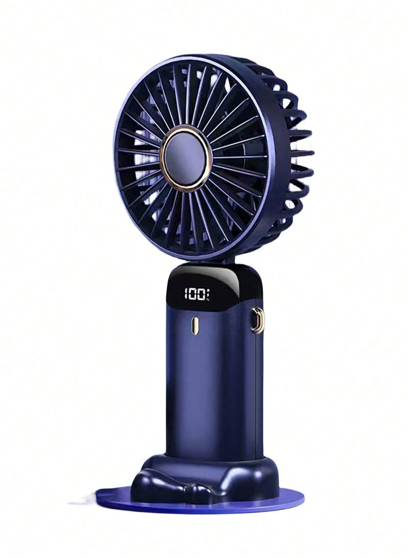 Captaintech Foldable Dual-Head Handheld Fan – Portable Mini Fan with Neck Strap, Strong u0026 Quiet Cooling | Long Battery Life for Office, Travel u0026 Outdoor Use - Image 5