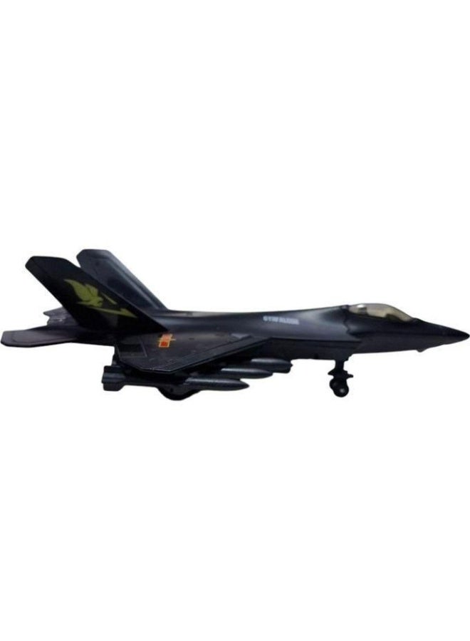 Die-Cast Stealth Fighter Jet Model with LED Cockpit Lighting, Authentic Military Design - Image 2