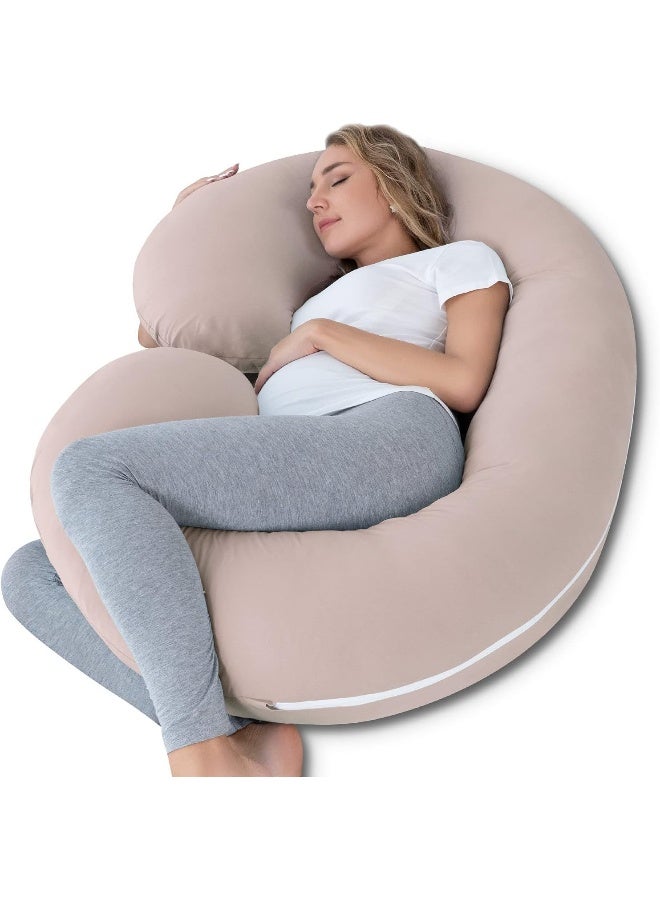 INSEN INSEN Pregnancy Pillow, Maternity Body Pillow for Pregnant Women, C Shaped Pillow with Jersey Body Pillow Cover - Image 1