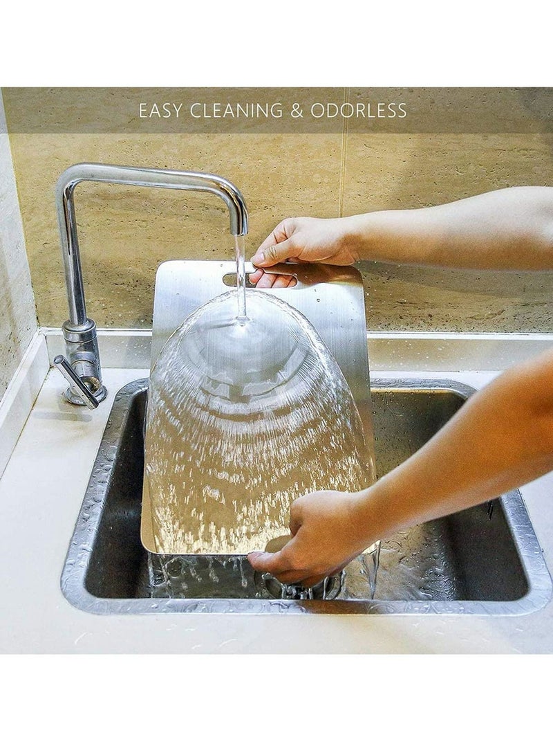 Excefore لوح تقطيع، لوح تقطيع كتلة فرم حصيرة سميكة من الفولاذ المقاوم للصدأ للاستخدام الشاق غير قابلة للانزلاق، للمطبخ المنزل اللحم الخضار الفاكهة - Image 5