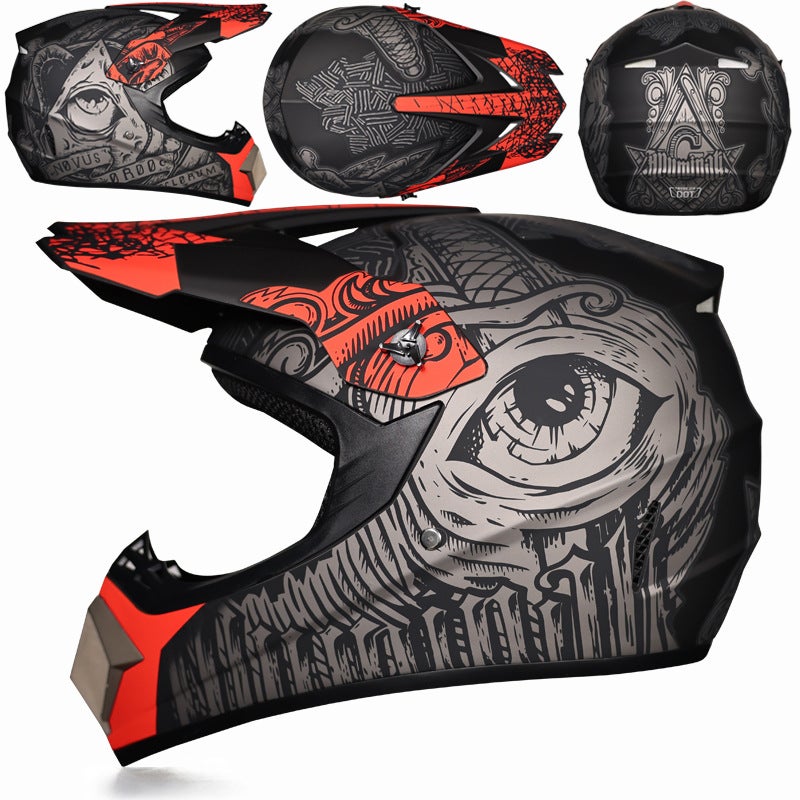 Generic Lightweight Off-Road Motorcycle Helmet with Visor Red order 