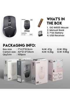 FANTECH Wireless Bluetooth Mouse 2.4Ghz - 1600 DPI, Slim Dual Mode 4 Buttons, Rechargeable Silent Bluetooth Wireless Mouse,  for Laptop/PC -  Home & Office Use  - Image 5