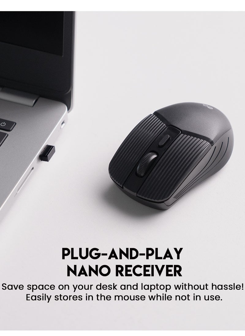 FANTECH - Wireless Bluetooth Mouse 2.4Ghz - 1600 DPI, Slim Dual Mode 4 Buttons, Rechargeable Silent Bluetooth Wireless Mouse,  for Laptop/PC -  Home & Office Use - Image 1