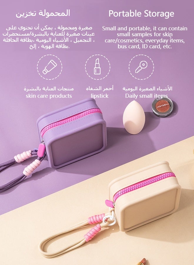 عام سيليكون حقيبة مستحضرات التجميل الصغيرة المال حقيبة ، حقيبة سفر مستحضرات التجميل الصغيرة سستة كيس ماء لطيف عملة المحفظة المحمولة حقيبة مستحضرات التجميل - Image 2