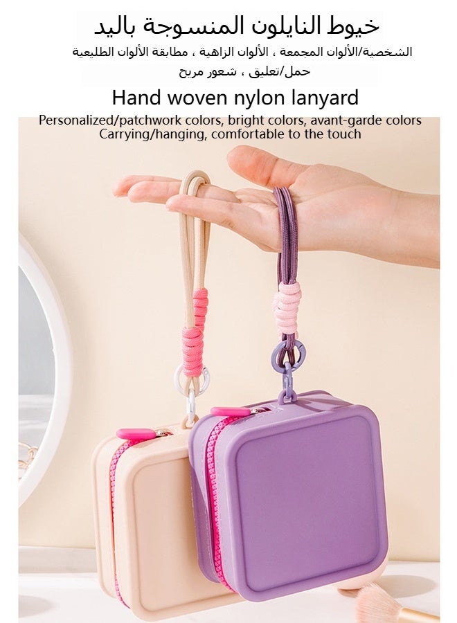 عام سيليكون حقيبة مستحضرات التجميل الصغيرة المال حقيبة ، حقيبة سفر مستحضرات التجميل الصغيرة سستة كيس ماء لطيف عملة المحفظة المحمولة حقيبة مستحضرات التجميل - Image 4