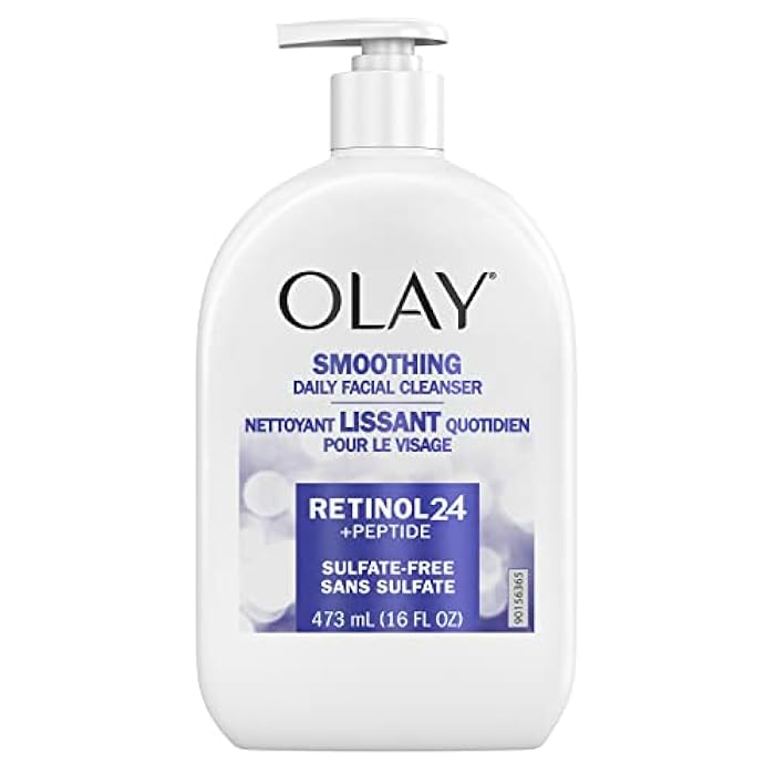Olay Face Wash, Daily Facial Cleanser with Retinol, Peptides & Glycerin - Smoothing, Noursihes Skin Surface, Hydrates while Cleansing - Sulfate-Free, Paraben-Free, 16 Oz - Image 1