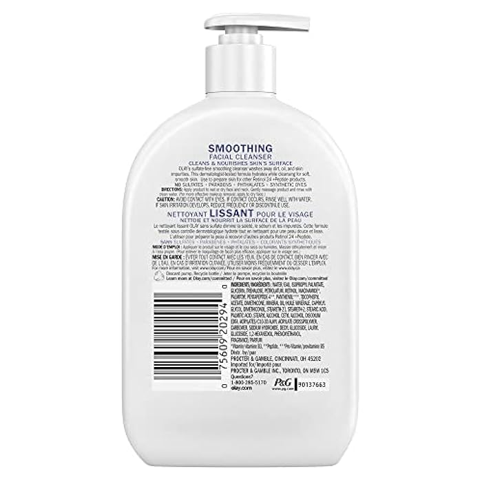 Olay Face Wash, Daily Facial Cleanser with Retinol, Peptides & Glycerin - Smoothing, Noursihes Skin Surface, Hydrates while Cleansing - Sulfate-Free, Paraben-Free, 16 Oz - Image 2