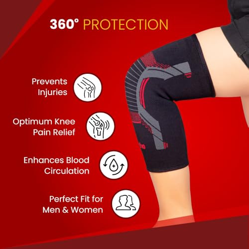Dr. Ortho Dr.Ortho Sports Knee Cap Compression Support for Gym, Running, Jogging, Cycling Sports, Workout, Indoor & Outdoor Activities, Knee Brace, Knee Support For Knee Pain- For Men and Women - Small - Image 3