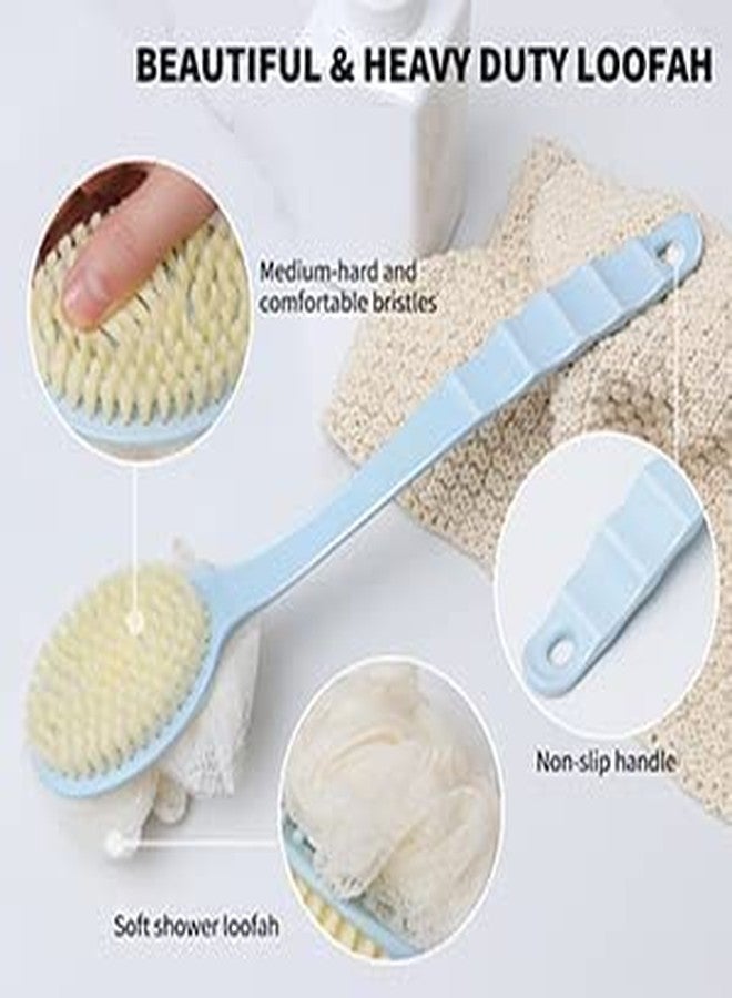 Chavda 2 IN 1 Back Body Bath Brush with Bristles and Loofah Back Scrubber with Curved Long Handled for Skin Exfoliating Bath, Massage Bristles Suitable for Wet or Dry, Men and Women (Multi Color) - Image 4