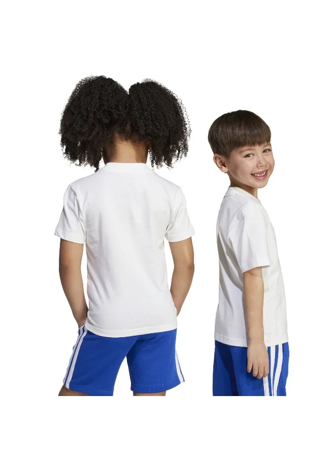 adidas Lk Bl Tee 160 White Graphic Tee (Short Sleeve) T-Shirts For Kids