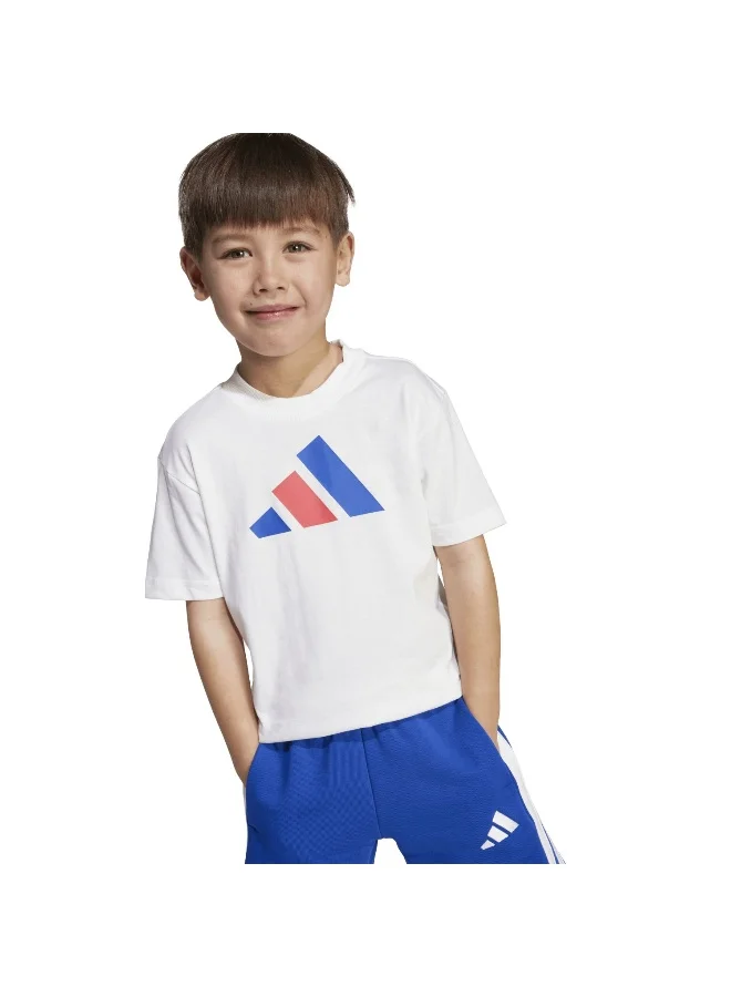 adidas Lk Bl Tee 160 White Graphic Tee (Short Sleeve) T-Shirts For Kids