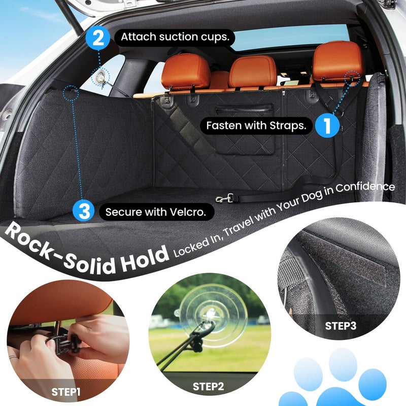 REEVAA SUV Cargo Liner for Dogs, Full Coverage Non-Slip Cargo Cover with Cushioned Sides to Protect Your Dog, Waterproof & Durable, Machine Washable Trunk Protector Mat (M, Black) - Image 5