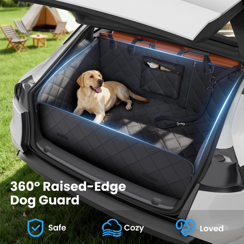 REEVAA SUV Cargo Liner for Dogs, Full Coverage Non-Slip Cargo Cover with Cushioned Sides to Protect Your Dog, Waterproof & Durable, Machine Washable Trunk Protector Mat (M, Black) - Image 2