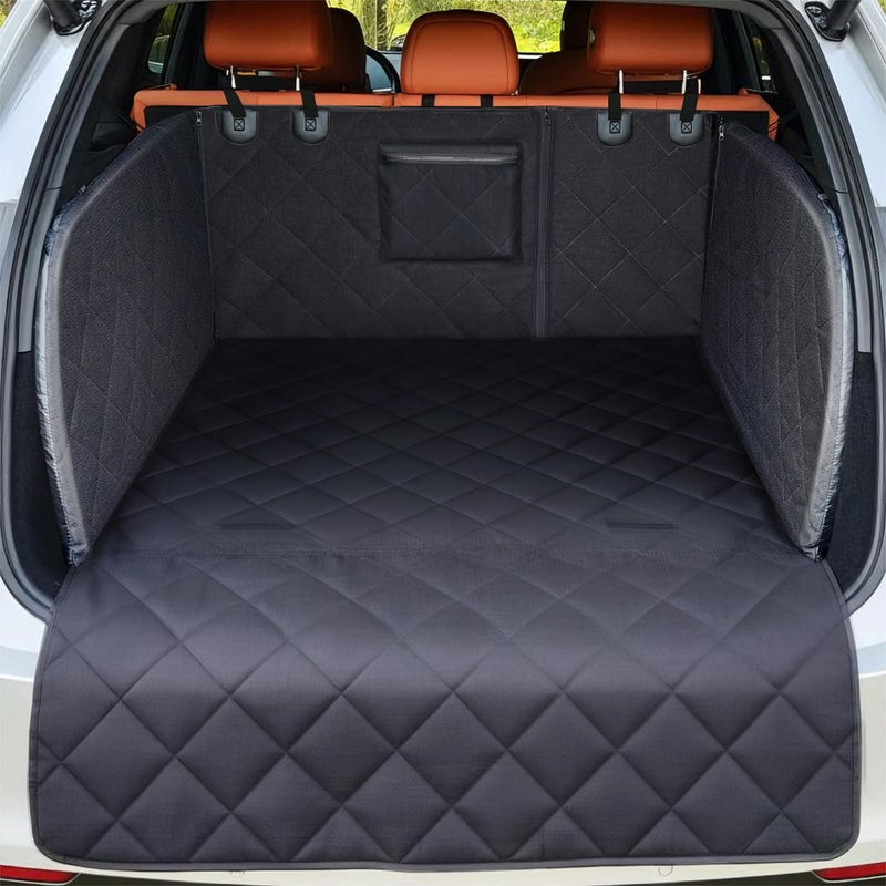 REEVAA SUV Cargo Liner for Dogs, Full Coverage Non-Slip Cargo Cover with Cushioned Sides to Protect Your Dog, Waterproof & Durable, Machine Washable Trunk Protector Mat (M, Black) - Image 1