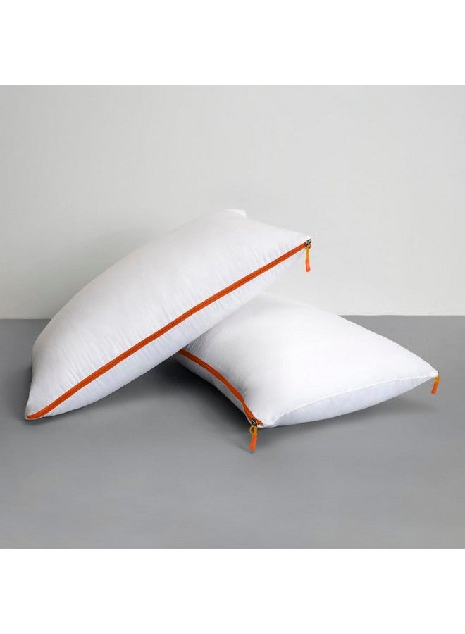 Sleepyhead Sleepyhead Microfiber Pillow with Height & Firmness Adjustable Zipper (White, 27x17 inches, Pack of 2) - Image 1