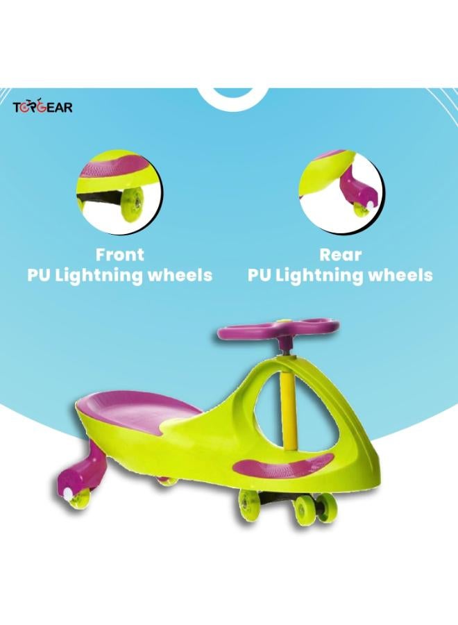Top Gear TG‑9004 Baby Ride‑On Swing Car with LED Wheels – Green - Image 2