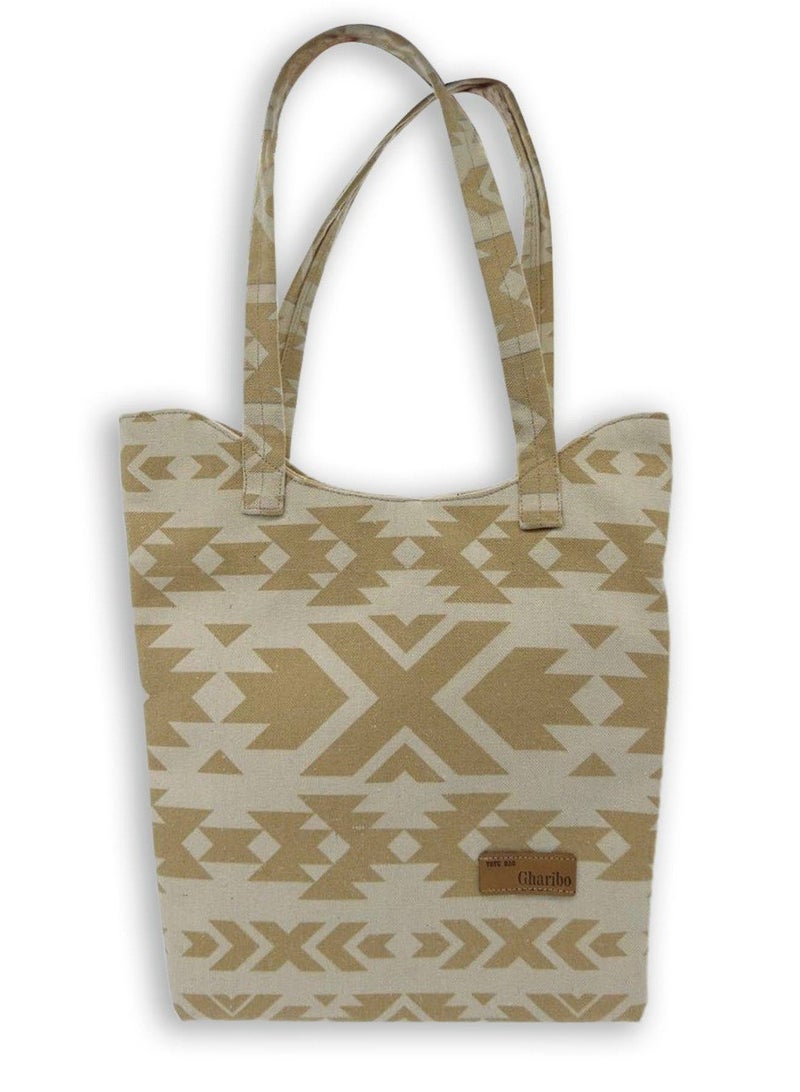 Gharibo Bags casual printed linen tote bag W230010C - Image 2