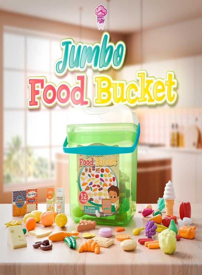 Lollipop Pretend Food Supermarket Set - 52-Piece Jumbo Bucket of Gourmet Play Food for Kids 3+, Ideal for Imaginative Play and Learning, Includes Variety of Realistic Food Items - Image 2