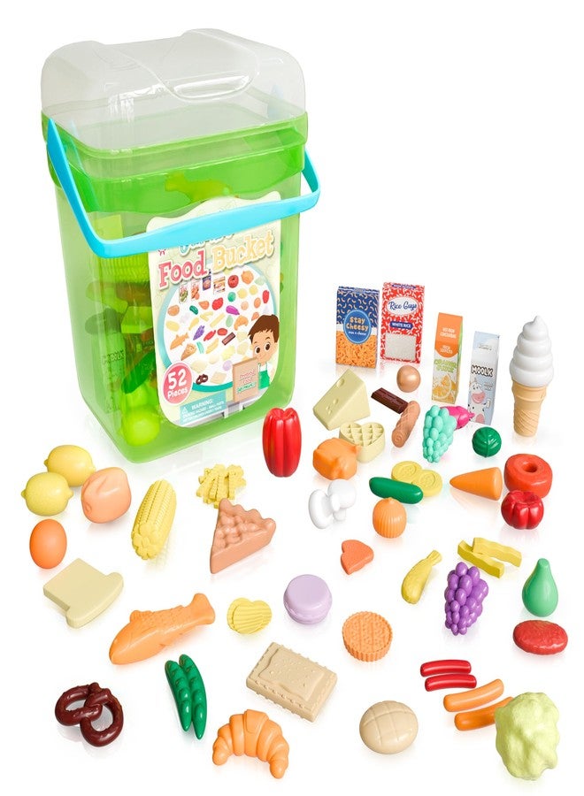Lollipop Pretend Food Supermarket Set - 52-Piece Jumbo Bucket of Gourmet Play Food for Kids 3+, Ideal for Imaginative Play and Learning, Includes Variety of Realistic Food Items - Image 1