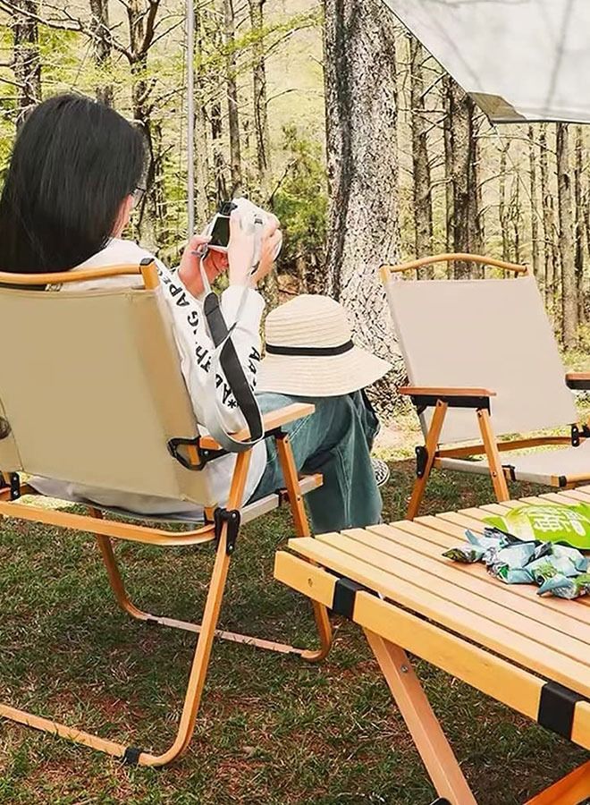 كرسي تخييم قابل للطي في الهواء الطلق خفيف الوزن قابل للحمل في الهواء الطلق للنزهات كرسي الشاطئ للتخييم والتنزه والنزهات والمناسبات الخارجية - Image 2