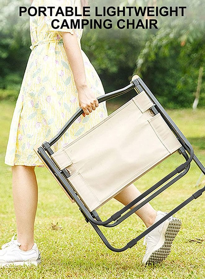كرسي تخييم قابل للطي في الهواء الطلق خفيف الوزن قابل للحمل في الهواء الطلق للنزهات كرسي الشاطئ للتخييم والتنزه والنزهات والمناسبات الخارجية - Image 5