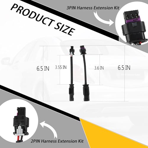 XTPTFABS 8PCS 3PIN & 2PIN Harness Extension Kit/Camshaft Position Sensor Connector Plug Wiring Harness Compatible with 2011-2020 Mercedes Benz 4.7L M278 Engine Vehicles - Image 4
