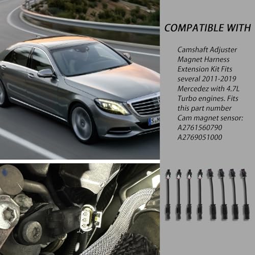 XTPTFABS 8PCS 3PIN & 2PIN Harness Extension Kit/Camshaft Position Sensor Connector Plug Wiring Harness Compatible with 2011-2020 Mercedes Benz 4.7L M278 Engine Vehicles - Image 2