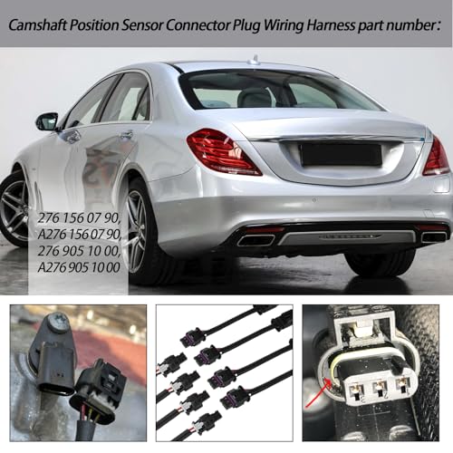 XTPTFABS 8PCS 3PIN & 2PIN Harness Extension Kit/Camshaft Position Sensor Connector Plug Wiring Harness Compatible with 2011-2020 Mercedes Benz 4.7L M278 Engine Vehicles - Image 5