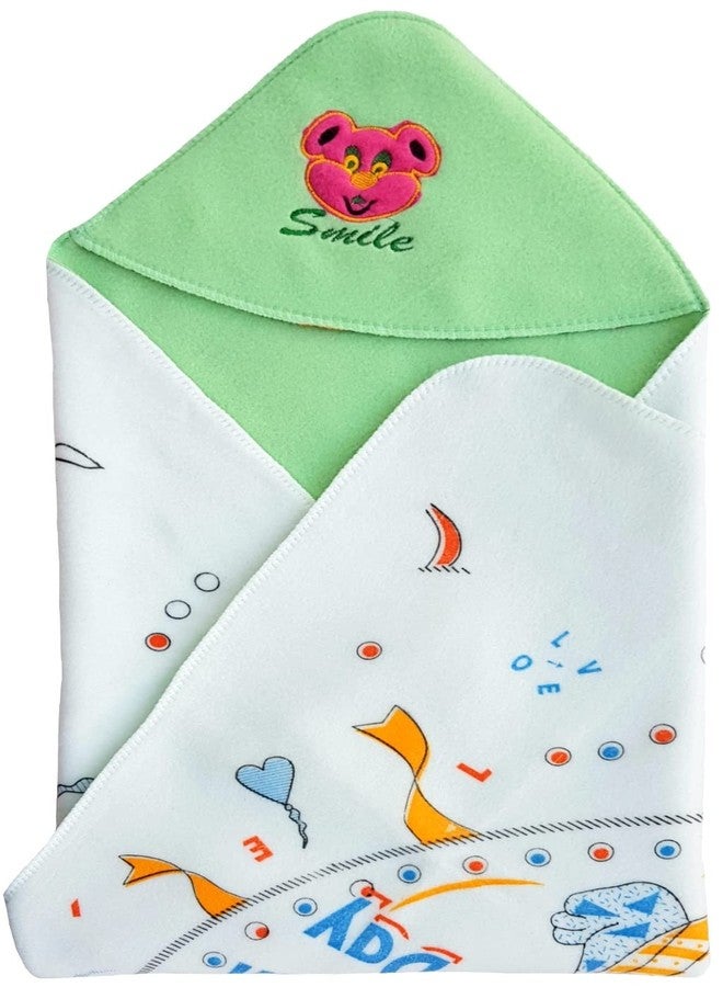 First Kick Baby Blankets Newborn Combo Pack of Double Layered Rainbow A/C Blanket for Baby Wrapper Durable Fleece Polyester for Baby Boys and Baby Girls, Pack of 2 Pink, Green - Image 3