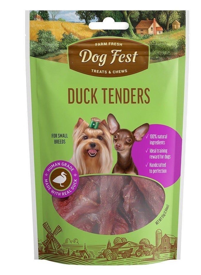 Dog Fest - Dog Fest Duck tenders for mini-dogs - 55g -1.94oz - Image 1