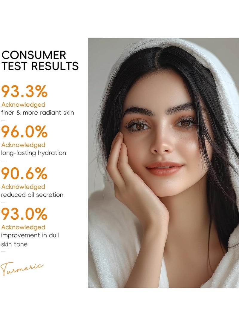 QUIYUM Vitamin C turmeric skin care set,5 Piece Gentle Skin - Turmeric Cleanser,Toner,Serum,Eye Cream,Moisturizer,to Cleanses, Soothing, Hydrating Skin, Skin Care Set for All Skin Type - Image 3