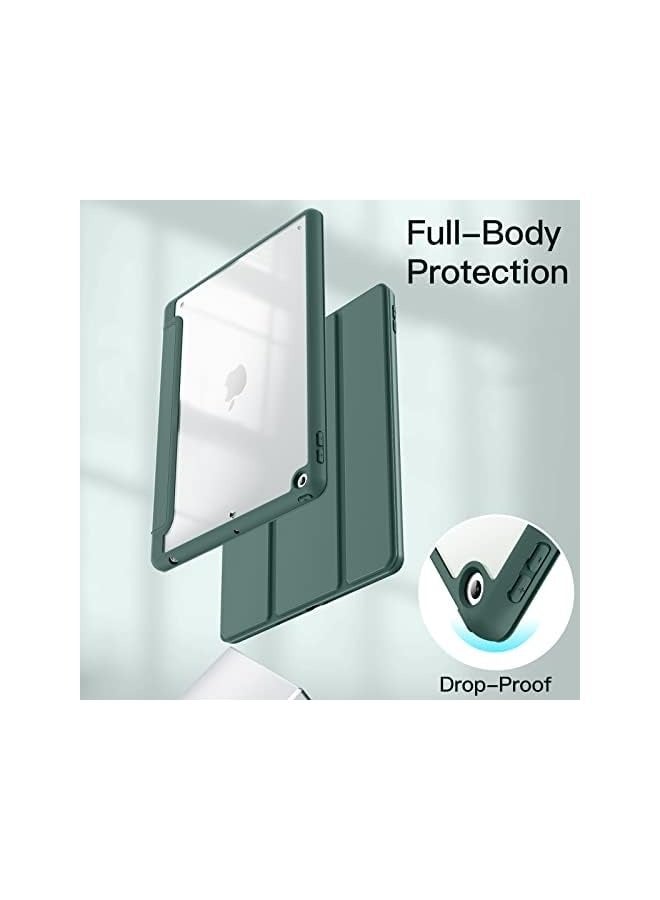 Jetech Case for iPad 10.2-Inch (9th/8th/7th Generation, 2021/2020/2019) with Pencil Holder, Clear Transparent Back Shell Slim Stand Shockproof Tablet Cover, Auto Wake/Sleep (Misty Blue) - Image 3