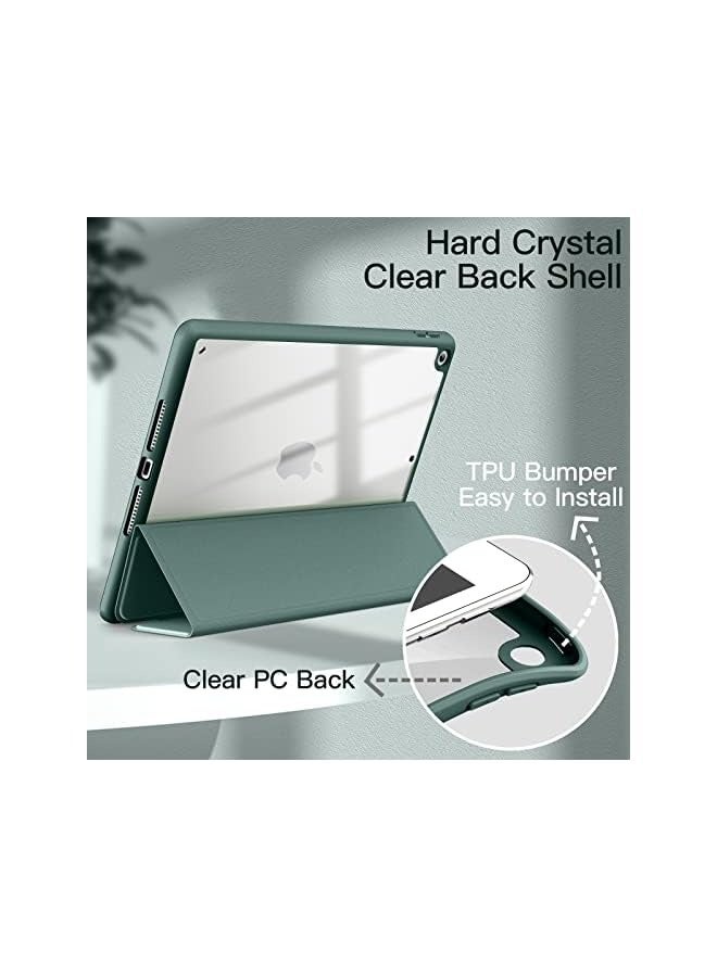 Jetech Case for iPad 10.2-Inch (9th/8th/7th Generation, 2021/2020/2019) with Pencil Holder, Clear Transparent Back Shell Slim Stand Shockproof Tablet Cover, Auto Wake/Sleep (Misty Blue) - Image 2