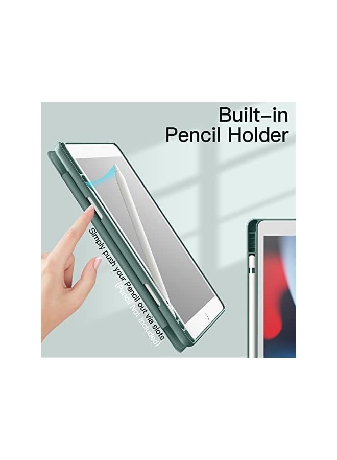 Jetech Case for iPad 10.2-Inch (9th/8th/7th Generation, 2021/2020/2019) with Pencil Holder, Clear Transparent Back Shell Slim Stand Shockproof Tablet Cover, Auto Wake/Sleep (Misty Blue) - Image 4