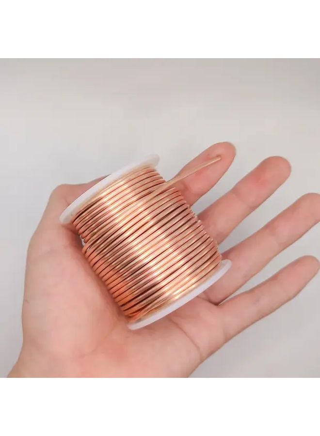 1 لفة سلك نحاسي نقي صلب ناعم بقطر 2 مم وطول 32 قدم للإلكترونيات وصناعة المجوهرات - Image 2