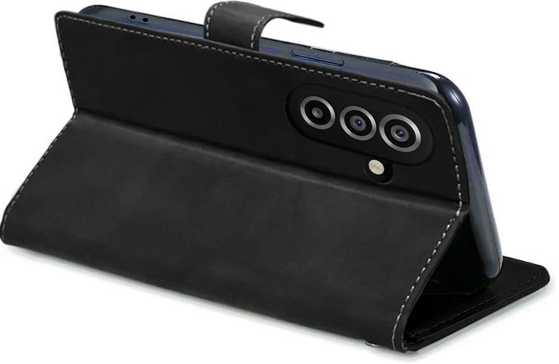 Excelsior Flip Cover for Samsung Galaxy A17, F17 | Premium PU Leather | Full Protection (Black) - Image 4