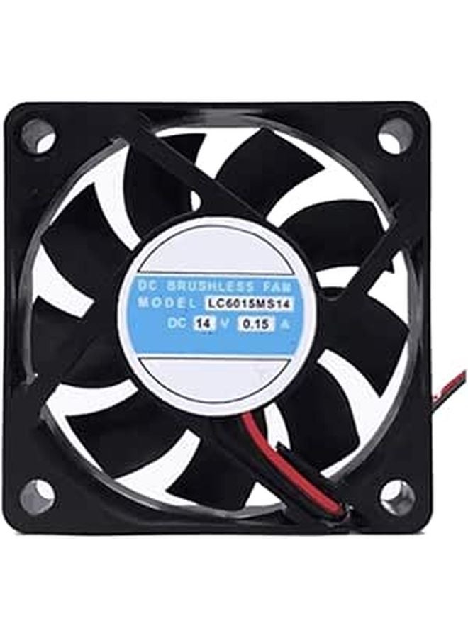 LC6015MS14 14V 0.15A 6CM 2 Wire DC Cooling Fan for Power Supply and Electronic Devices - Image 1