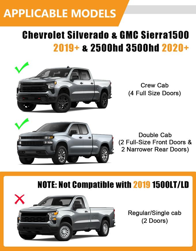 KINGGERI Under Seat Storage Boxes Compatible With 2019-2026 Chevy Chevrolet Silverado 1500/Gmc Sierra 1500, 2020-2026 Silverado/Sierra 2500Hd/3500Hd | Double & Crew Cab Rear Underseat Organizer Box - Image 5