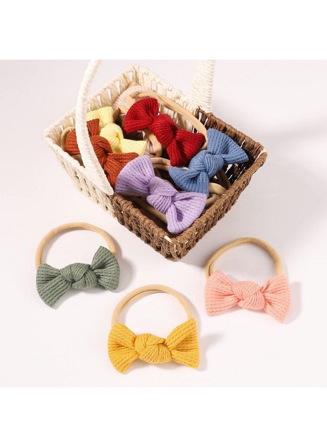 jollybows 20Pcs 3.2" Baby Girls Waffle Headbands Hair Bows Stretchy Nylon Hairbands For Newborn Infant Toddler Hair Accessories - Image 4