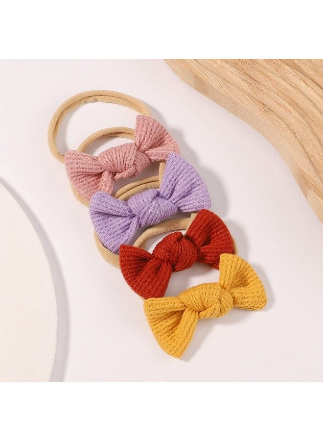 jollybows 20Pcs 3.2" Baby Girls Waffle Headbands Hair Bows Stretchy Nylon Hairbands For Newborn Infant Toddler Hair Accessories - Image 3