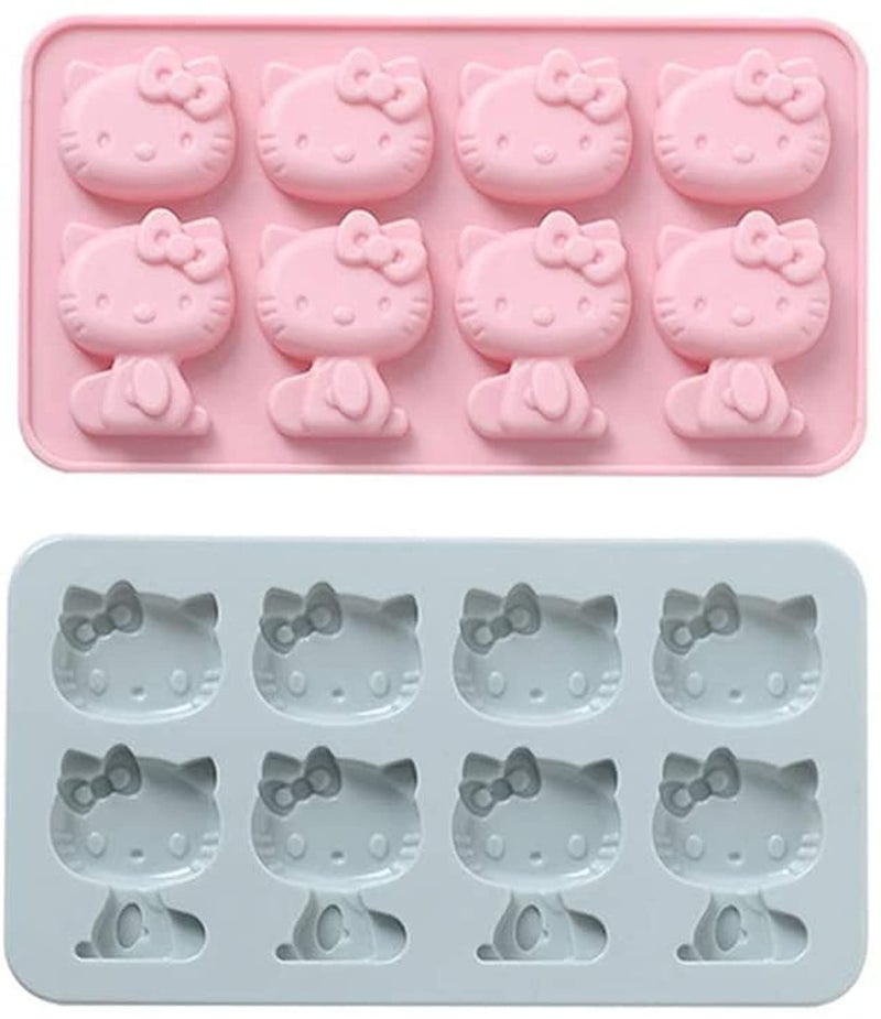 INKU Hello Kitty Silicone Molds 2Packs Fondant hello kitty mold Cake MoldIce MoldChocolate tray for Sugarcraft Birthday Cake Decoration