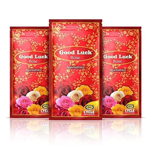 Cycle Pure Agarbatti GoodLuck Rose Incense Sticks - Rose Fragrance - for Daily Puja, Rituals, Yoga, Meditation – Pack of 3 (250 gm per Pouch) - Image 1