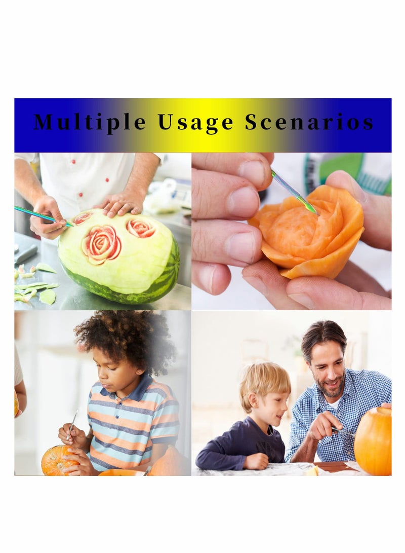 Excefore 5 Pcs Carving Tools for Wax Wood Rainbow Stainless Steel Double-Sized Sculpting Clay Tools Kits with Silicone Container - Image 4